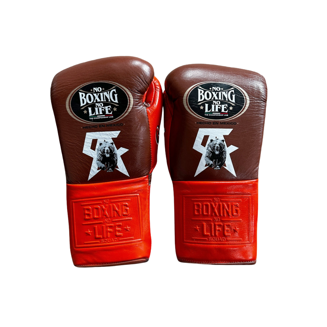 Customizable boxing glove, High Quality COPIES of Branded Gloves Brown/Orange
