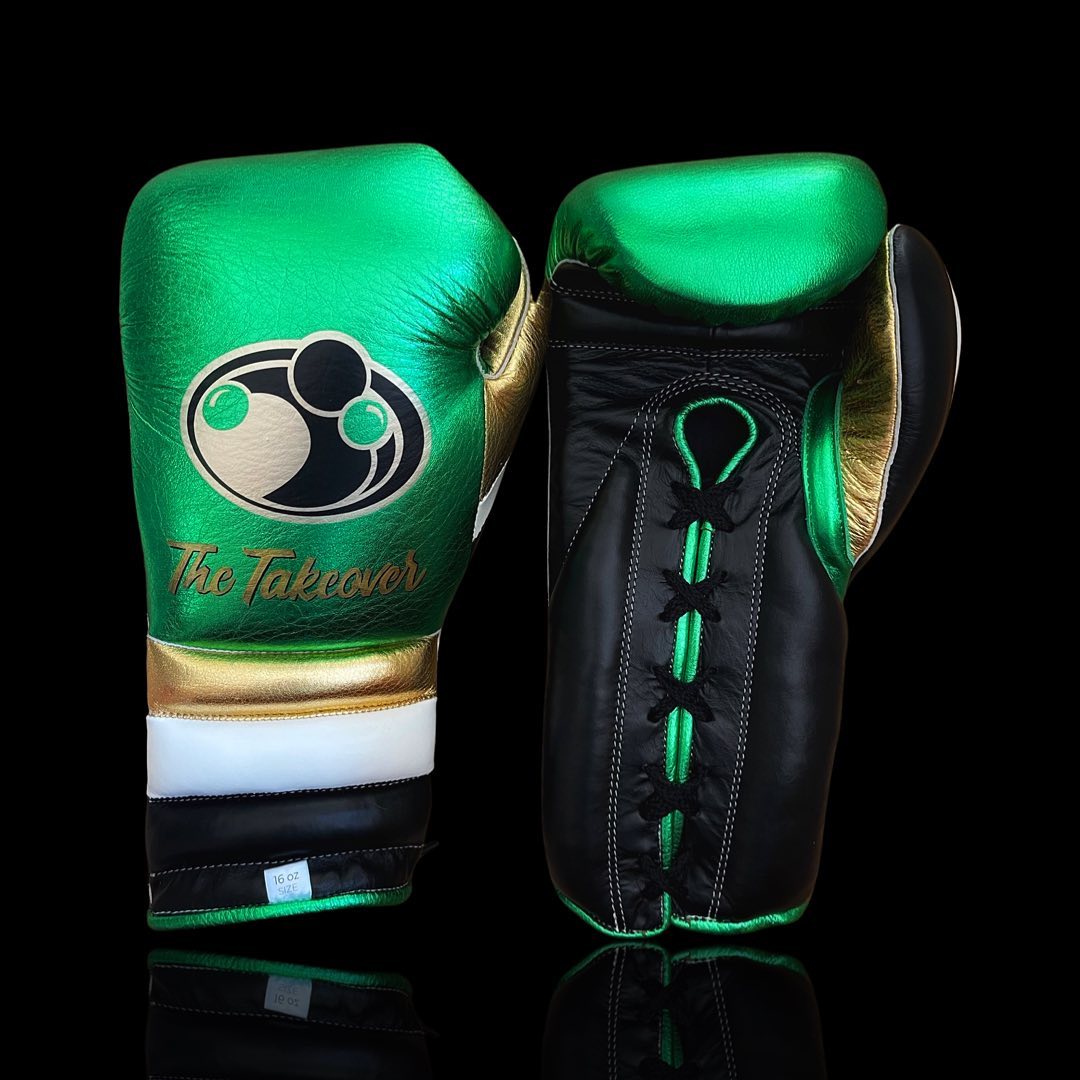 Boxing Gloves Set, Green/Gold Boxing set, Boxing Head Guard