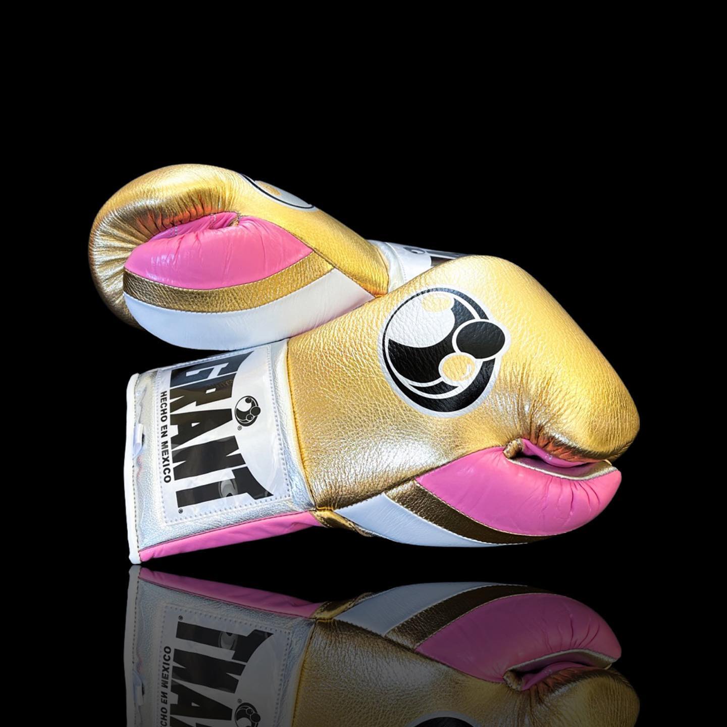 Customizable boxing glove, High Quality COPIES of Branded Gloves Gold/Pink