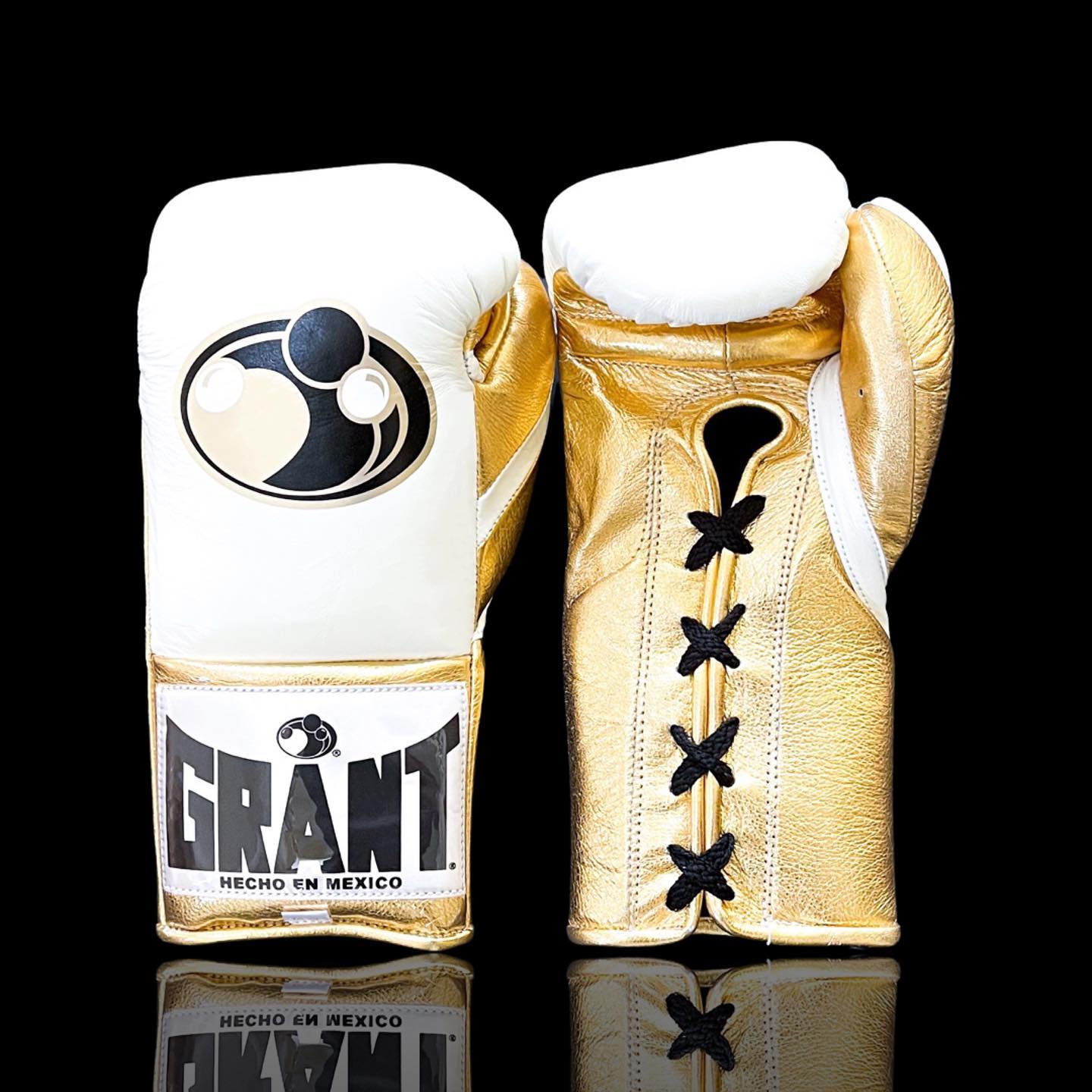 Customizable boxing glove, High Quality COPIES of Branded Gloves White/Gold
