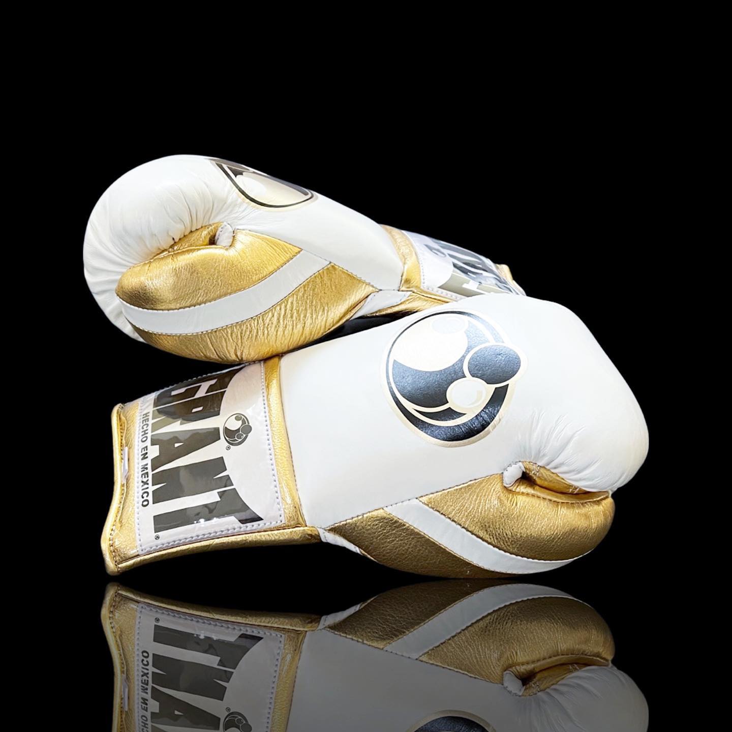 Customizable boxing glove, High Quality COPIES of Branded Gloves White/Gold