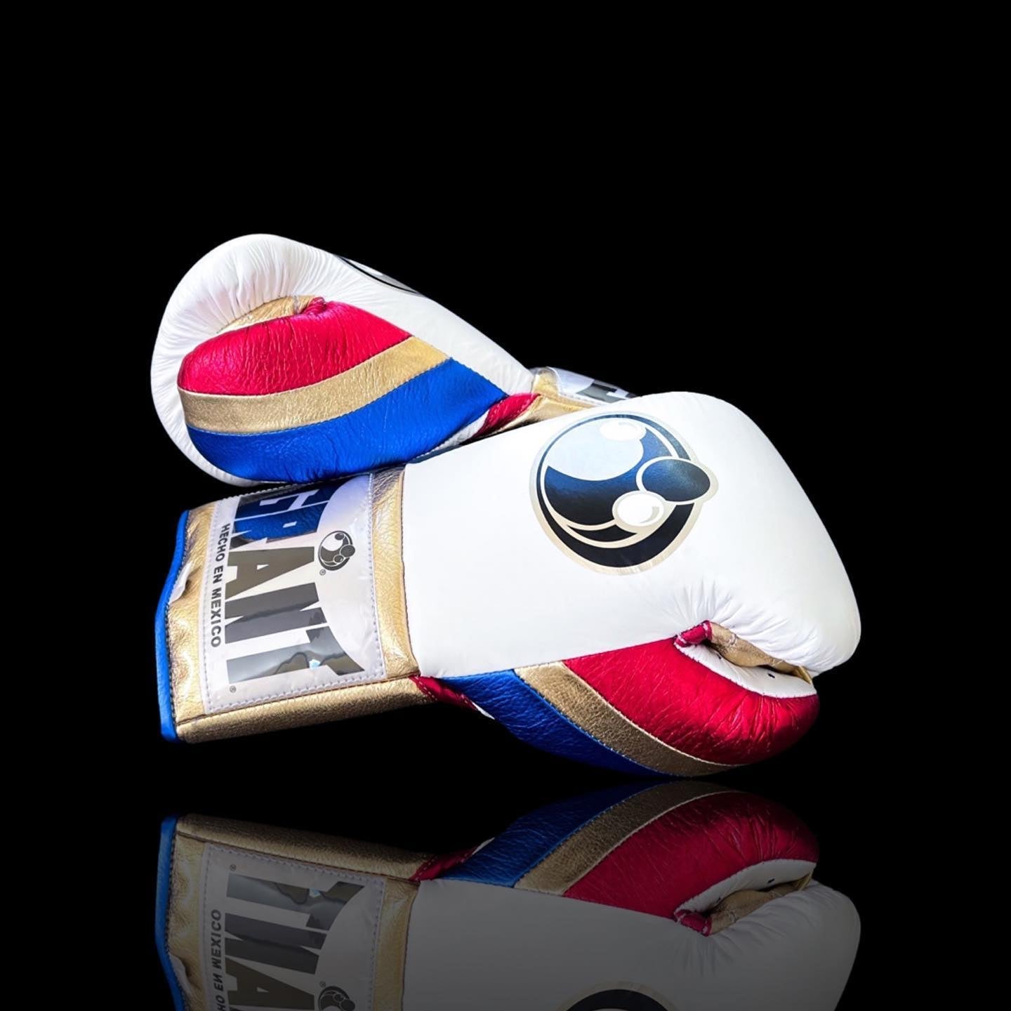 Customizable boxing glove, High Quality COPIES of Branded Gloves White/Gold