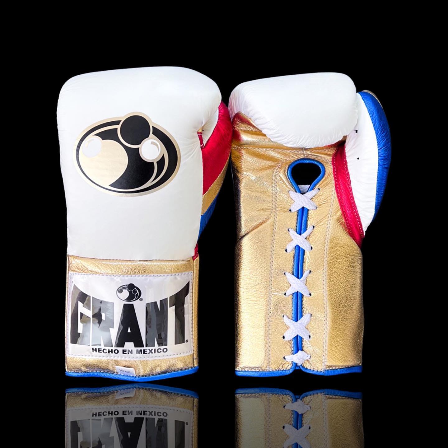 Customizable boxing glove, High Quality COPIES of Branded Gloves White/Gold