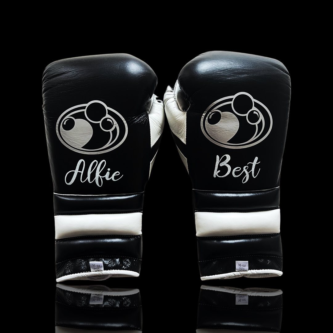 Boxing Gloves Set, Black/White Boxing set, Boxing Head Guard
