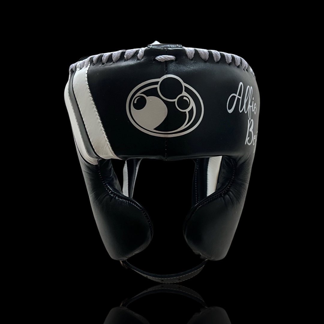 Boxing Gloves Set, Black/White Boxing set, Boxing Head Guard
