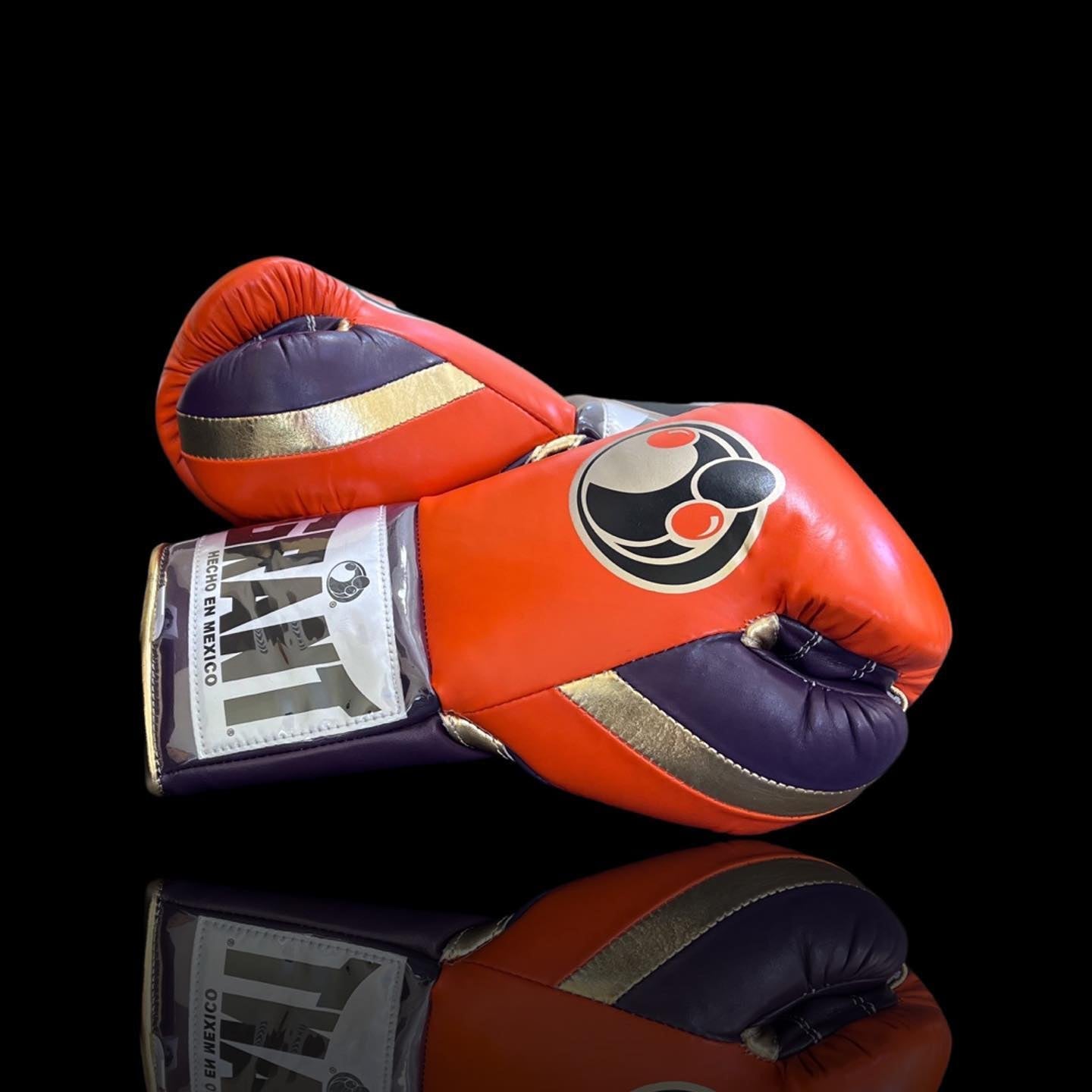 Customizable boxing glove, High Quality COPIES of Branded Gloves Orange/Purple