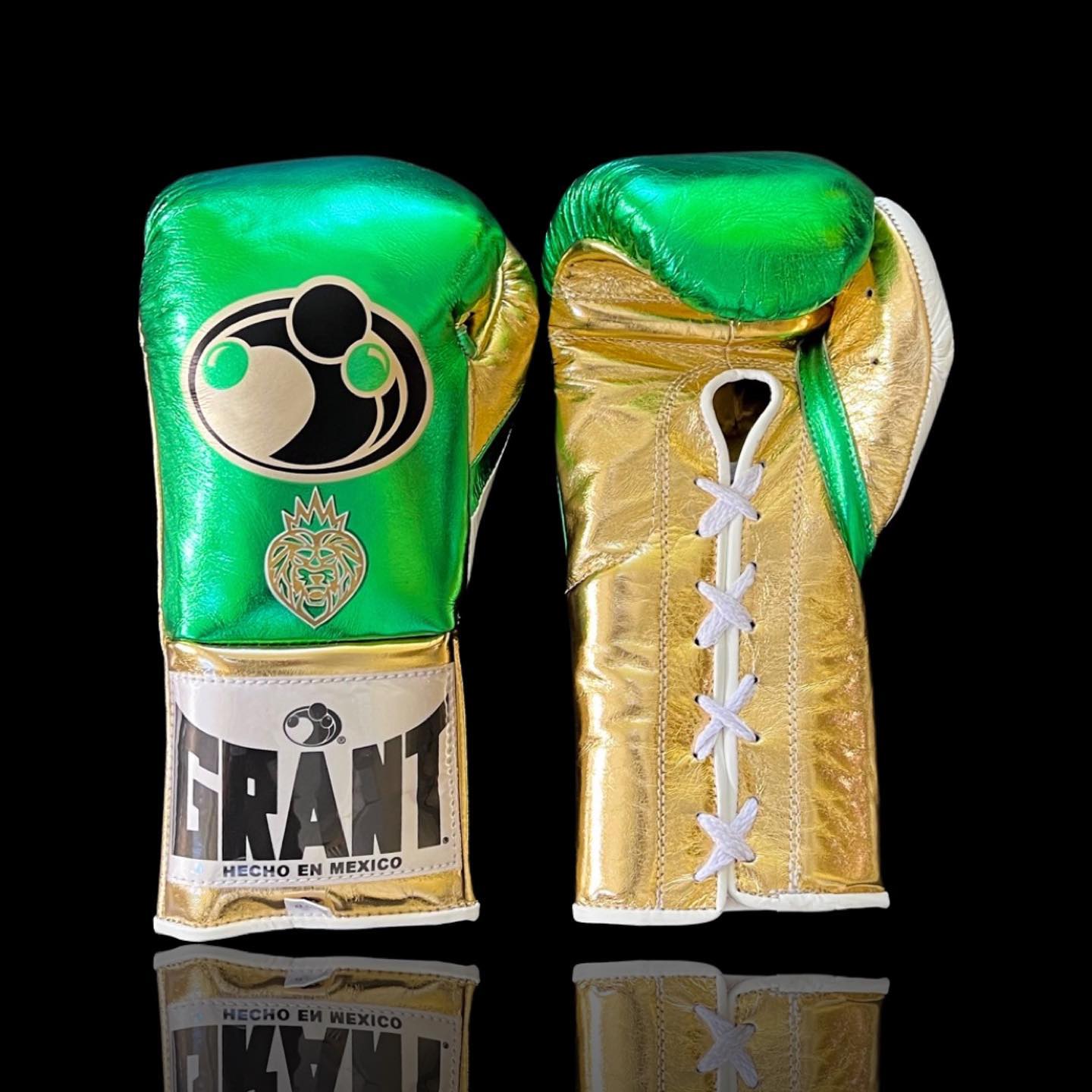 Customizable boxing glove, High Quality COPIES of Branded Gloves Green/Gold