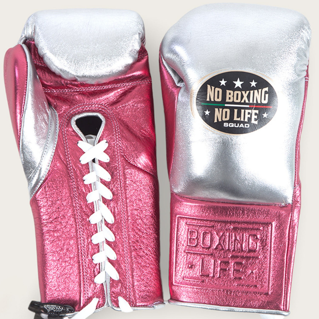 Customizable boxing glove, High Quality COPIES of Branded Gloves Silver/Pink