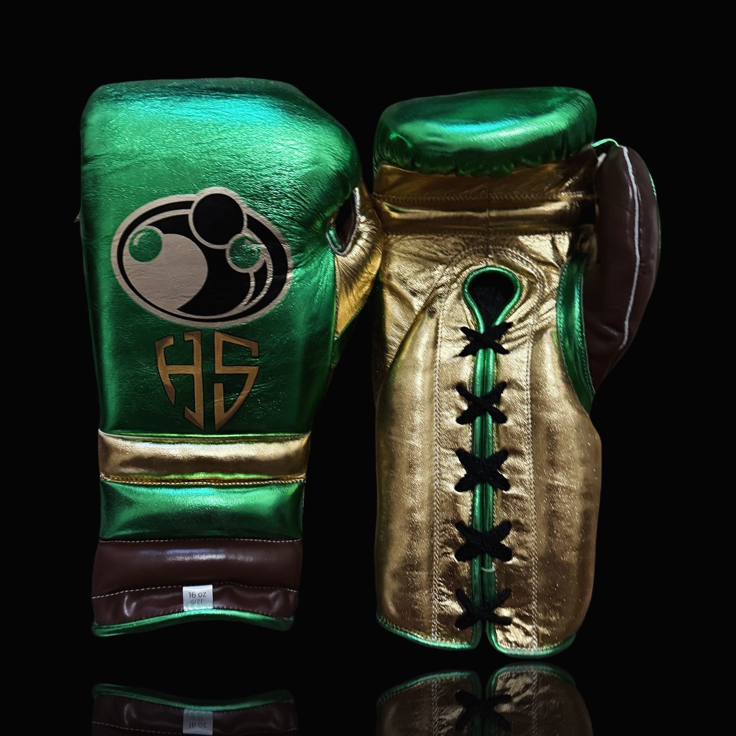 Boxing Gloves Set,  Green/Gold Boxing set, Boxing Head Guard