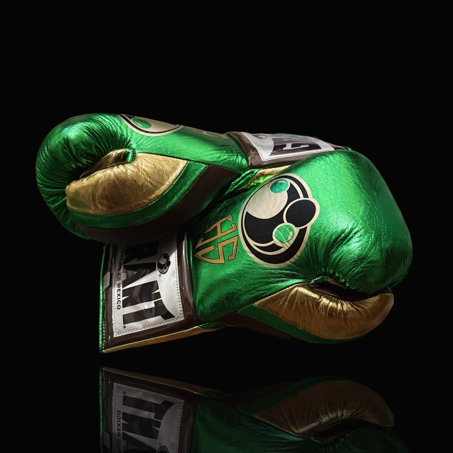 Boxing Gloves Set,  Green/Gold Boxing set, Boxing Head Guard