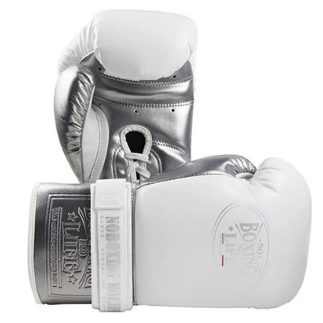 Customizable boxing glove, High Quality COPIES of Branded Gloves White/Silver