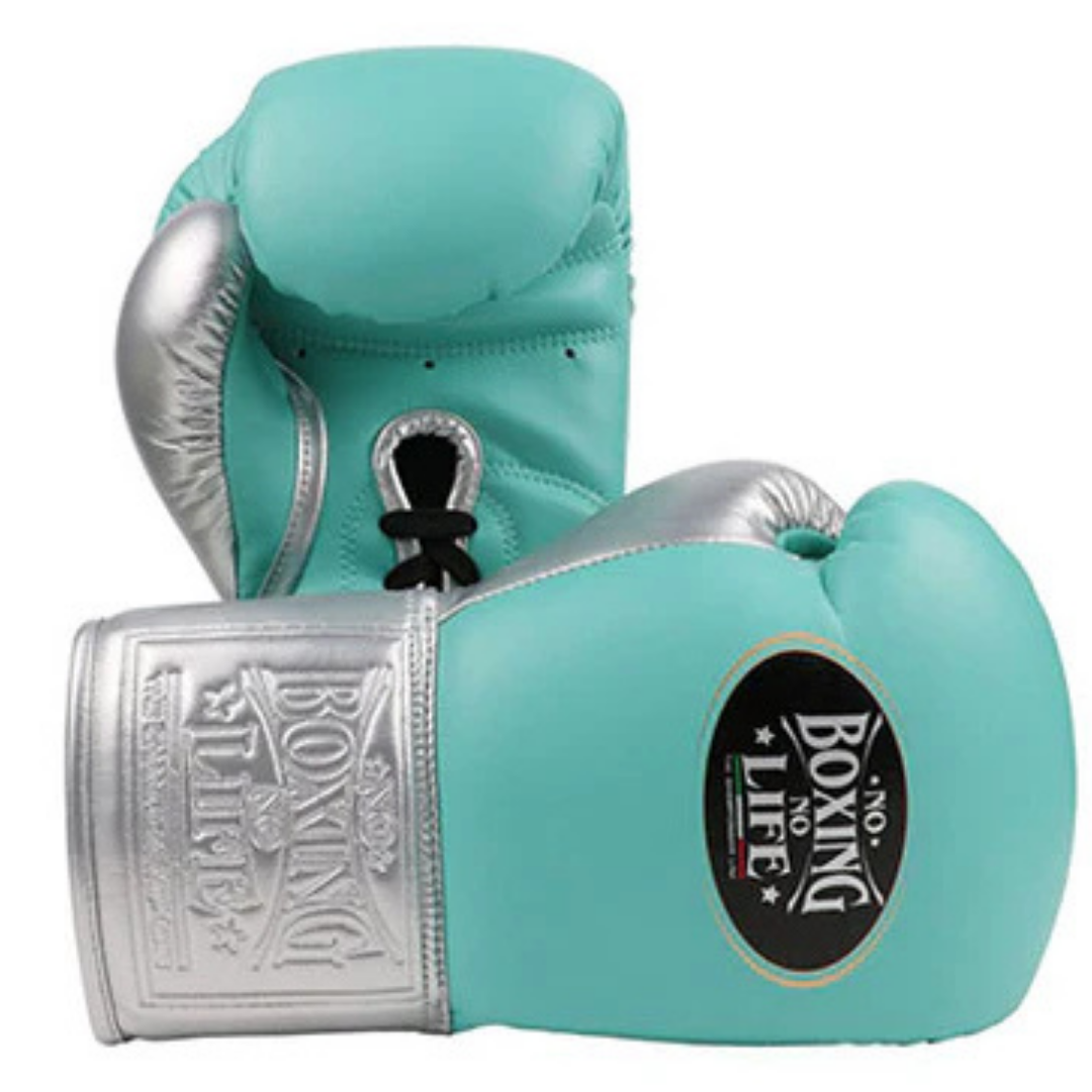 Customizable boxing glove, High Quality COPIES of Branded Gloves Sea Green/Silver