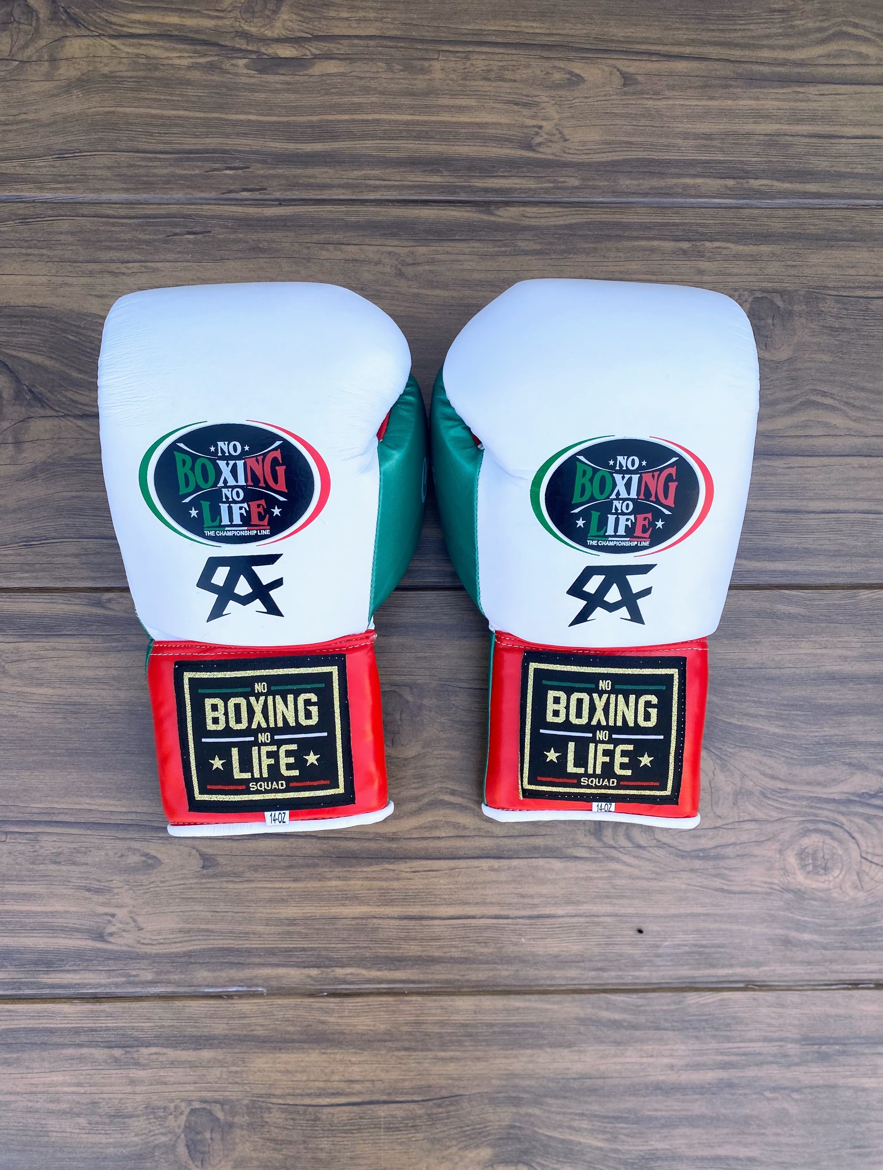 Customizable boxing glove, High Quality COPIES of Branded Gloves White/Green