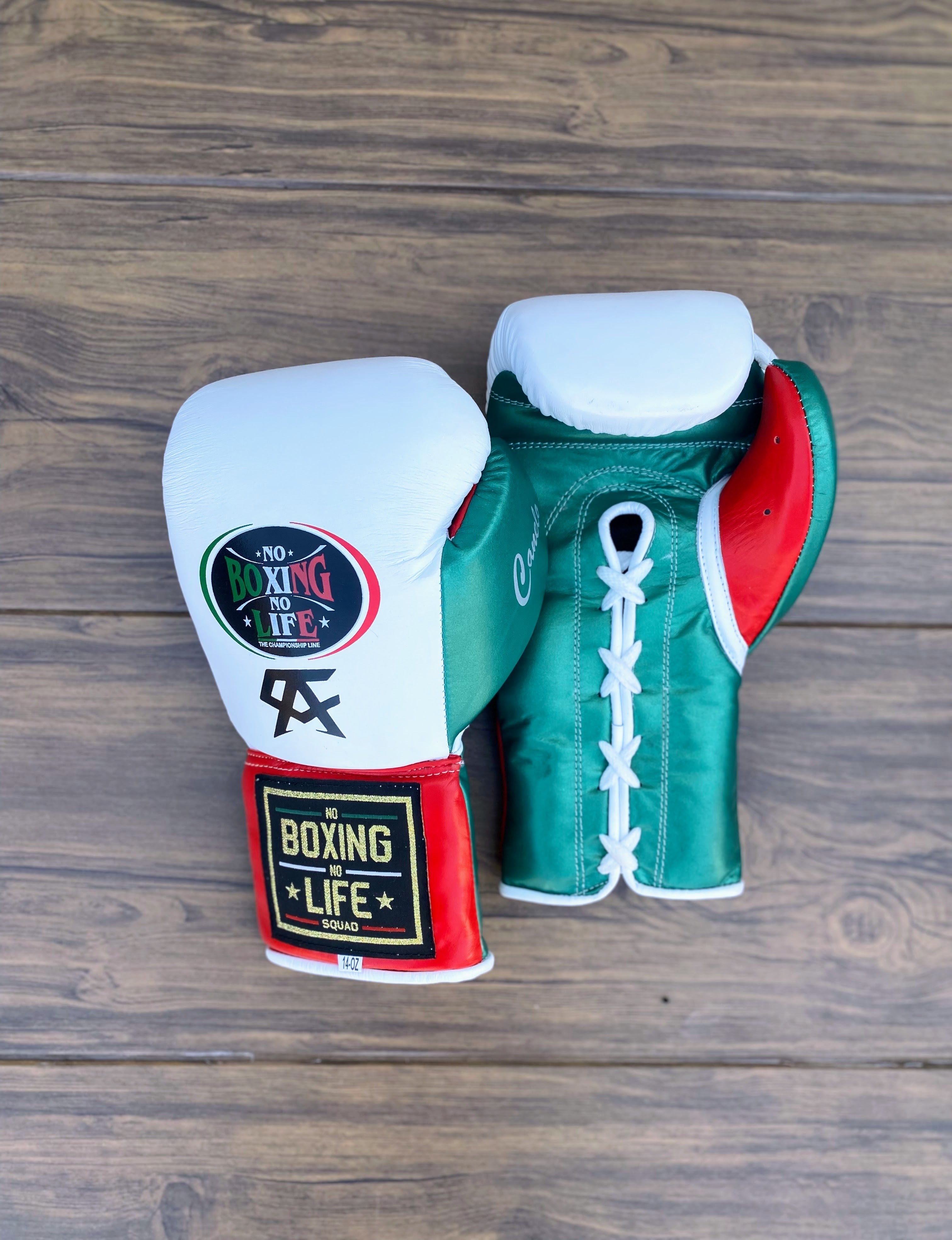 Customizable boxing glove, High Quality COPIES of Branded Gloves White/Green