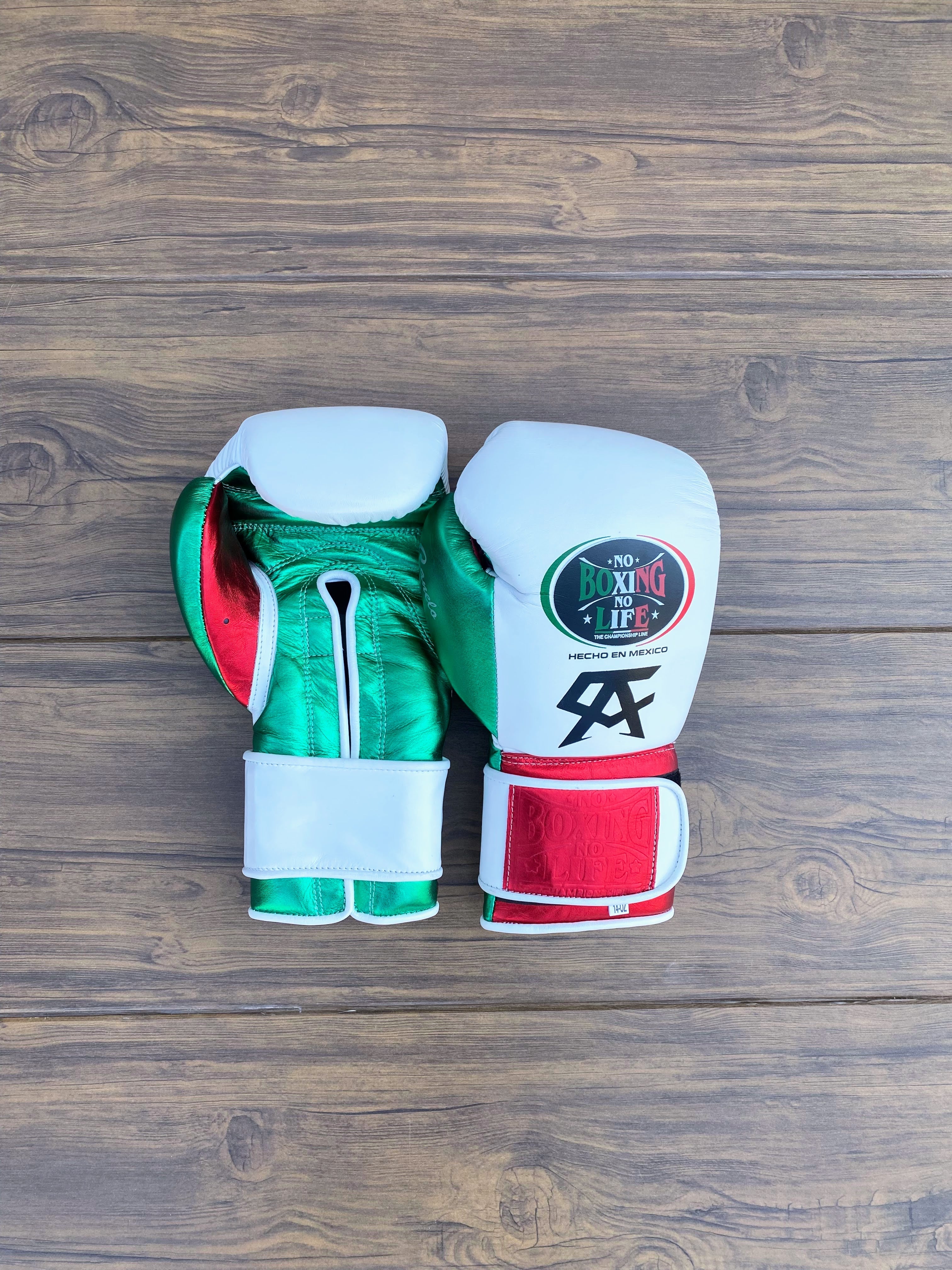 Customizable boxing glove, High Quality COPIES of Branded Gloves White/Green