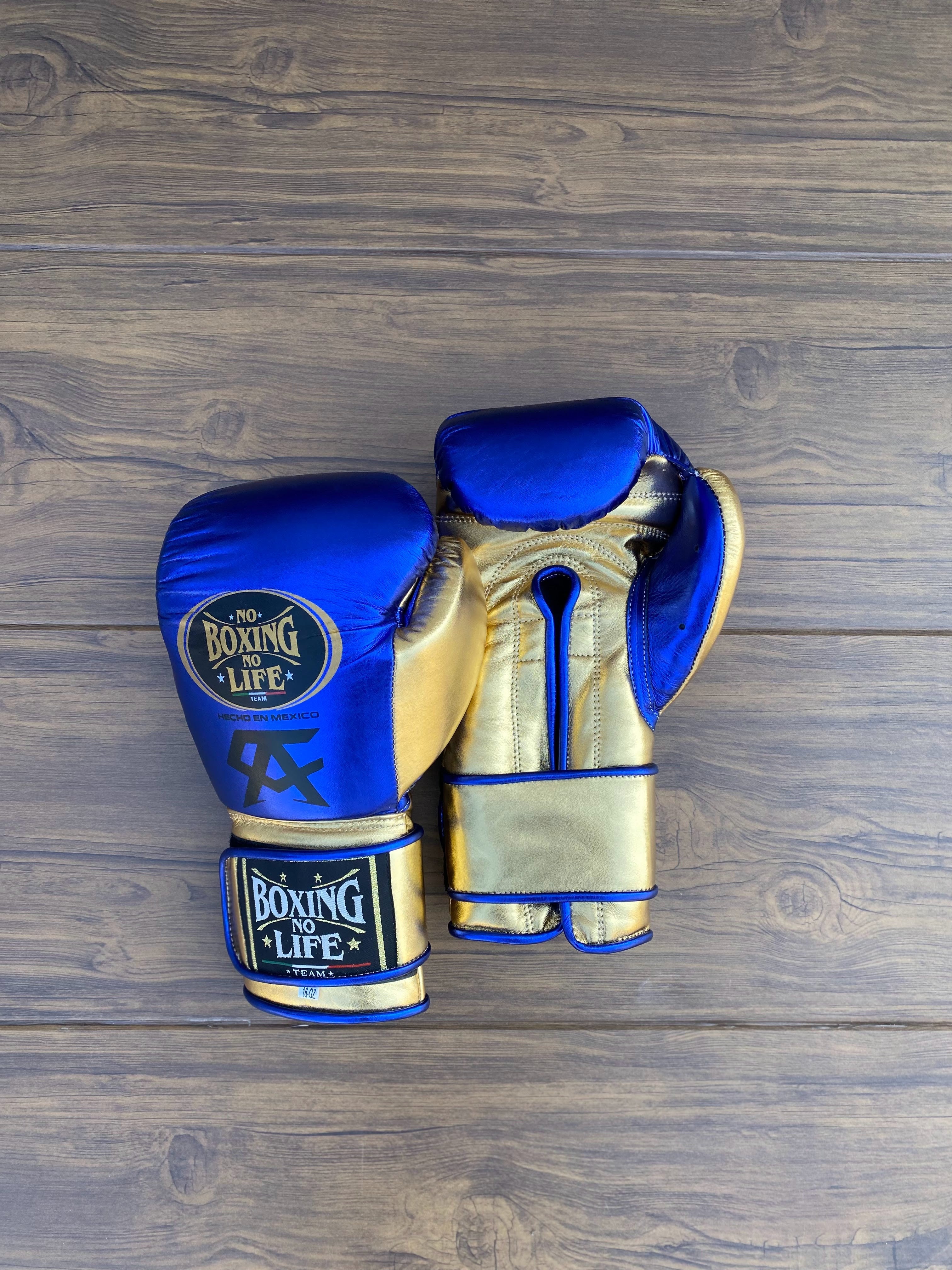 Customizable boxing glove, High Quality COPIES of Branded Gloves Blue/Gold