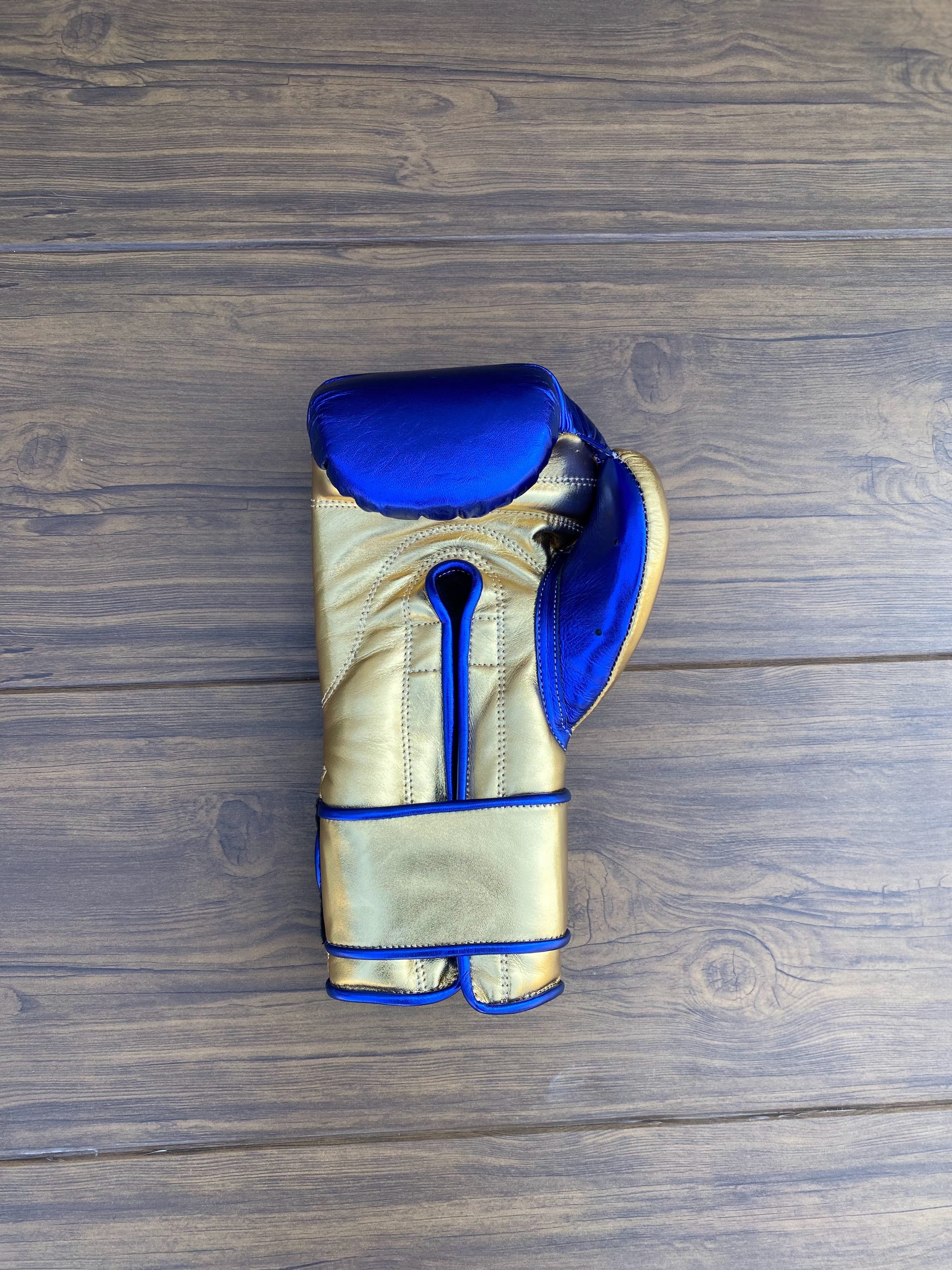 Customizable boxing glove, High Quality COPIES of Branded Gloves Blue/Gold