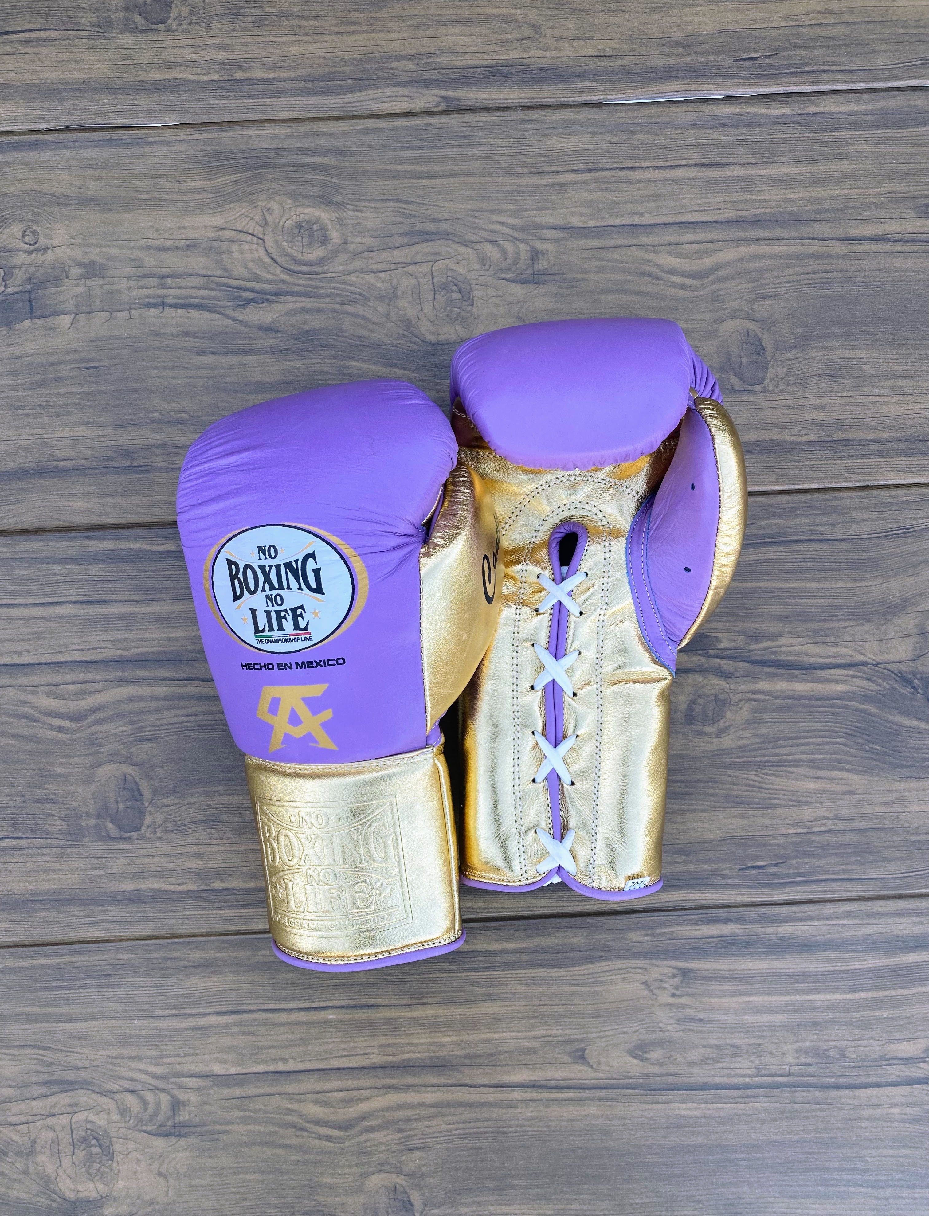 Customizable boxing glove, High Quality COPIES of Branded Gloves Purple/Gold