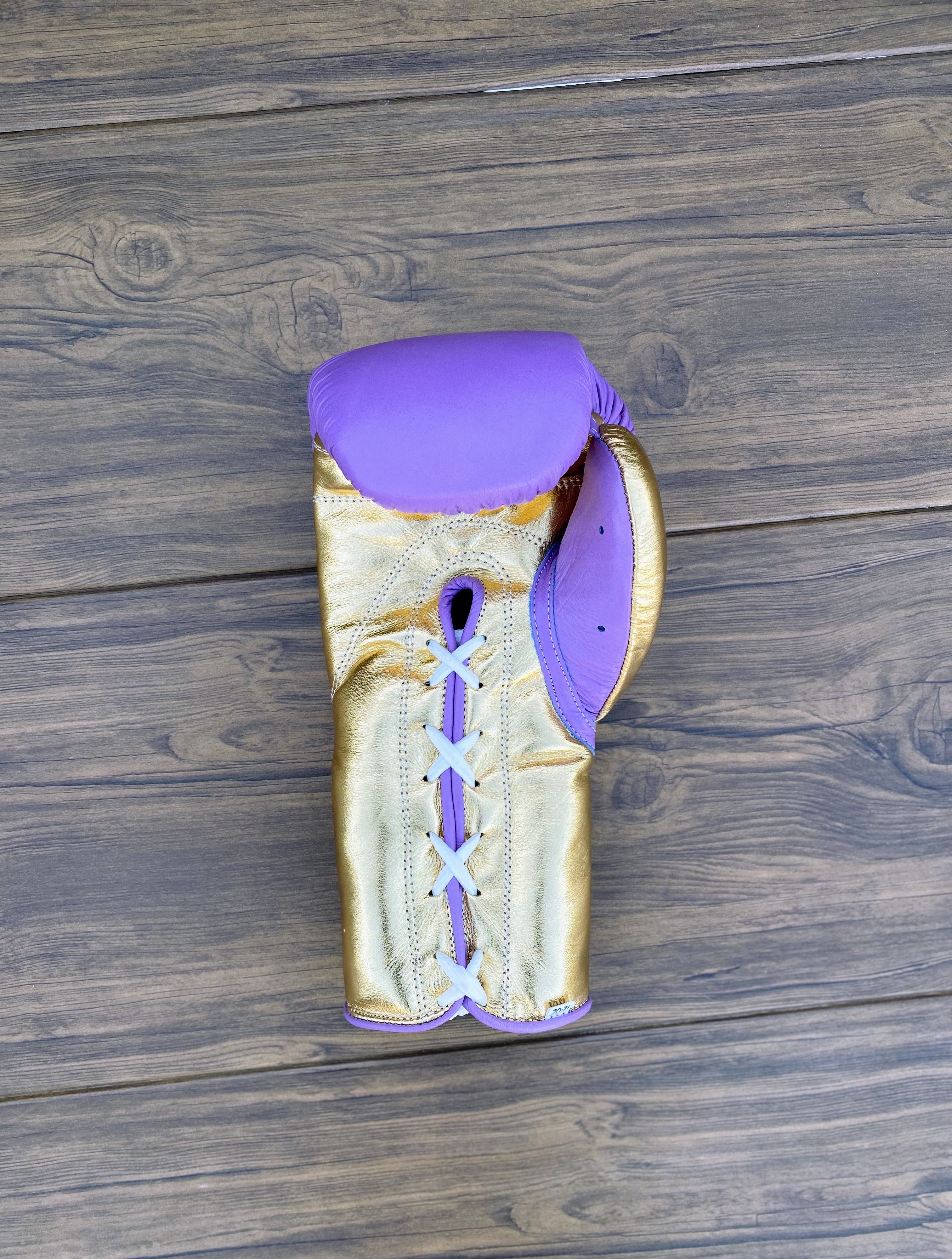 Customizable boxing glove, High Quality COPIES of Branded Gloves Purple/Gold