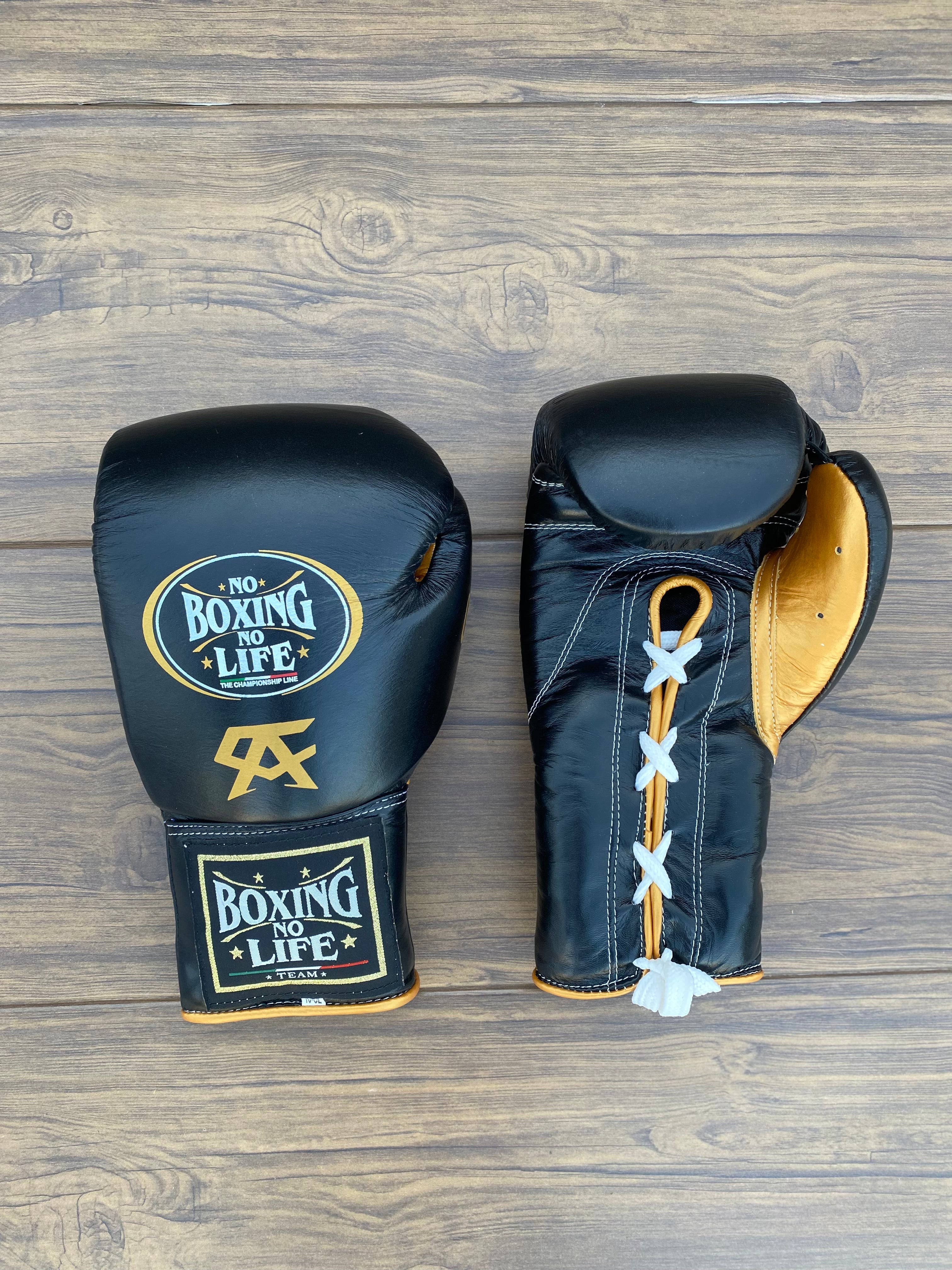 Customizable boxing glove, High Quality COPIES of Branded Gloves Black/Gold
