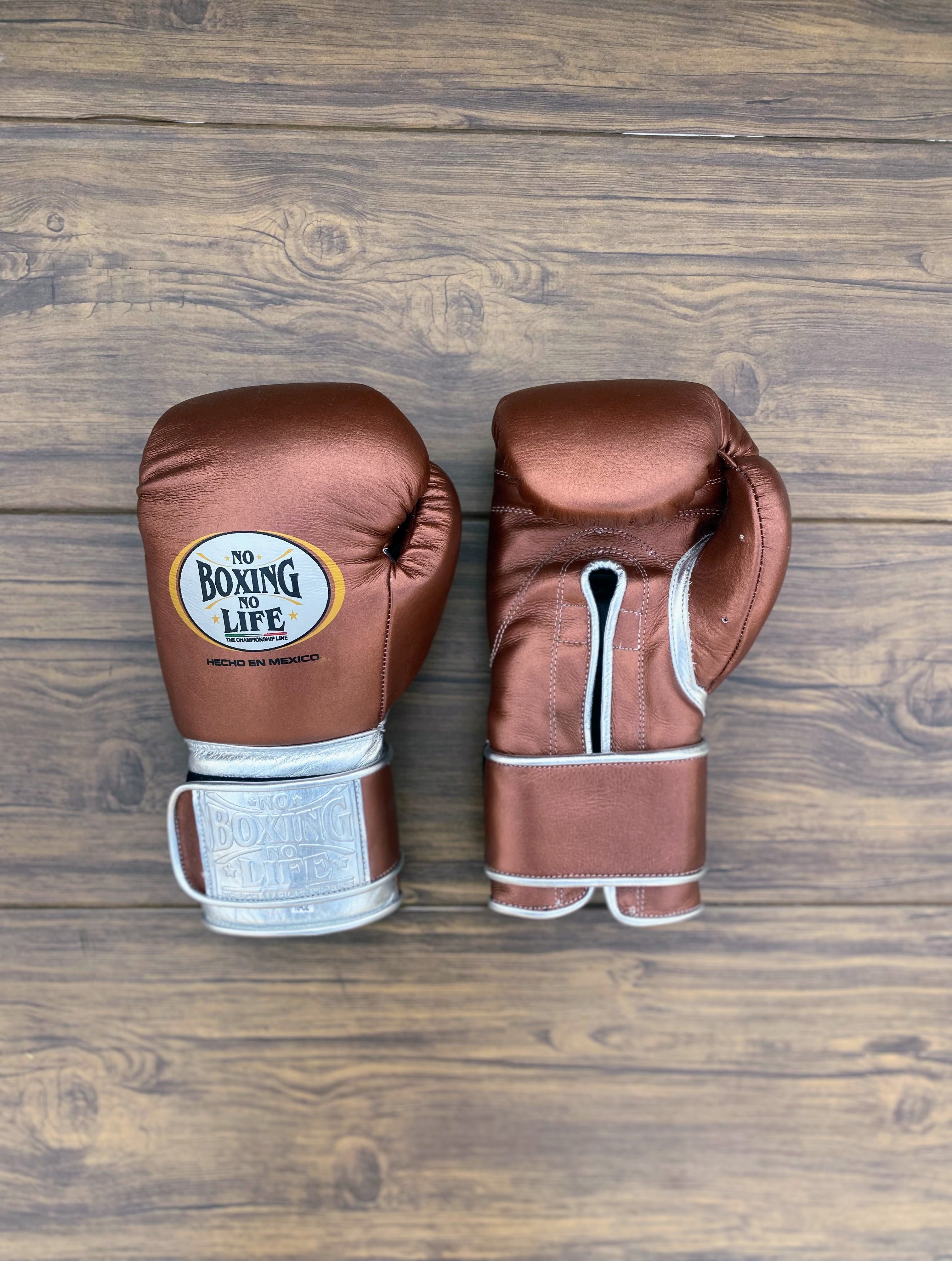 Customizable boxing glove, High Quality COPIES of Branded Gloves Brown/Silver