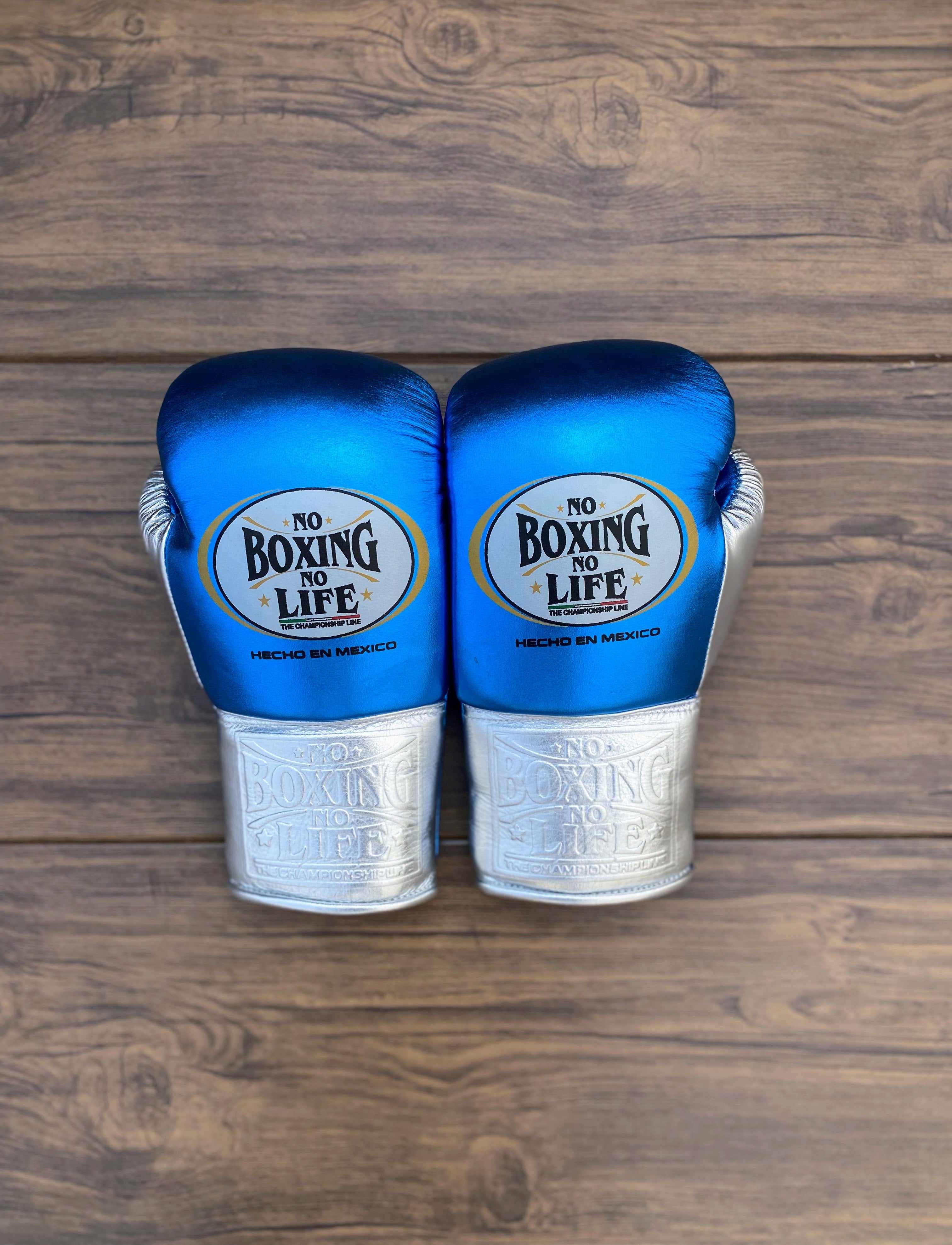 Customizable boxing glove, High Quality COPIES of Branded Gloves Blue/Silver