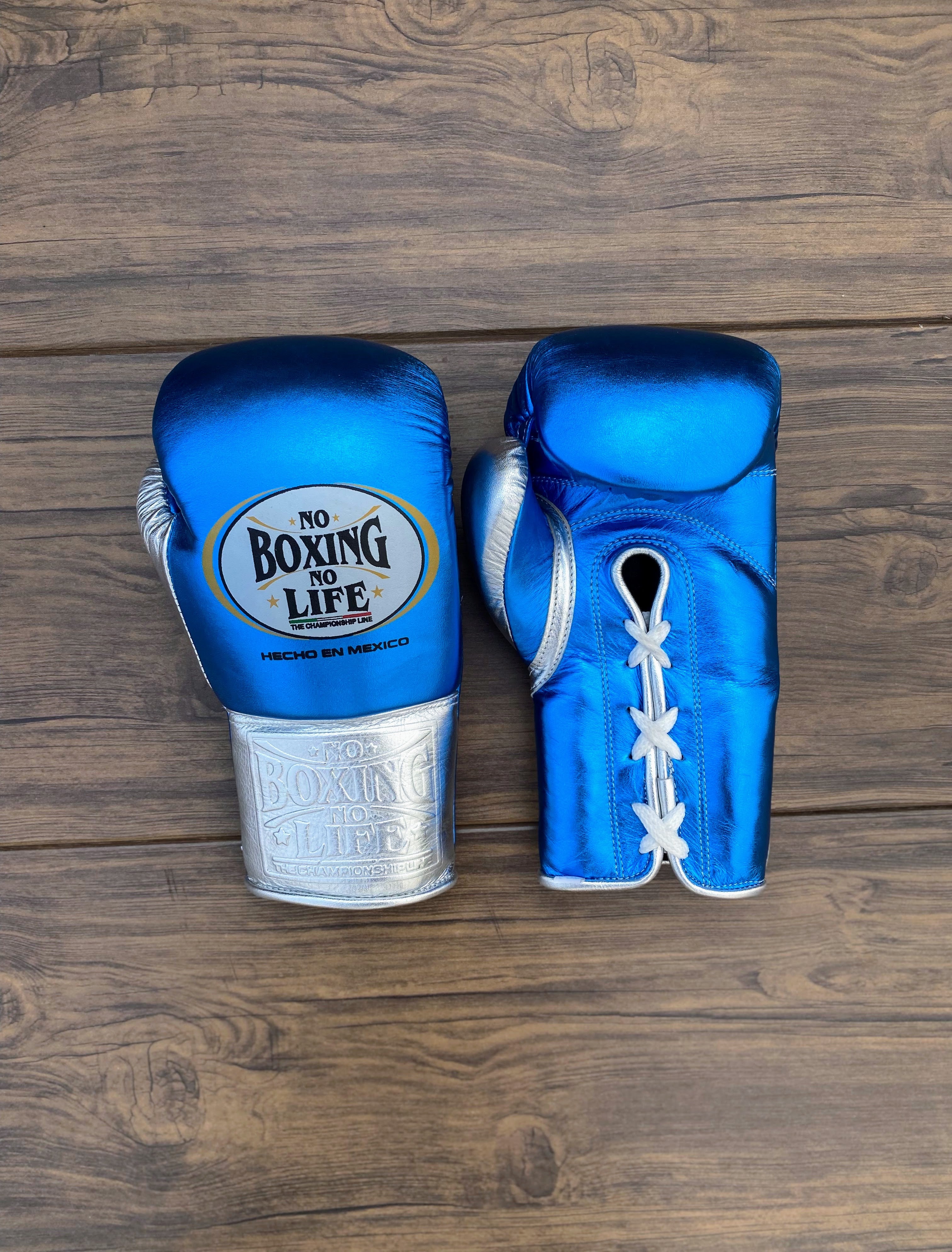 Customizable boxing glove, High Quality COPIES of Branded Gloves Blue/Silver