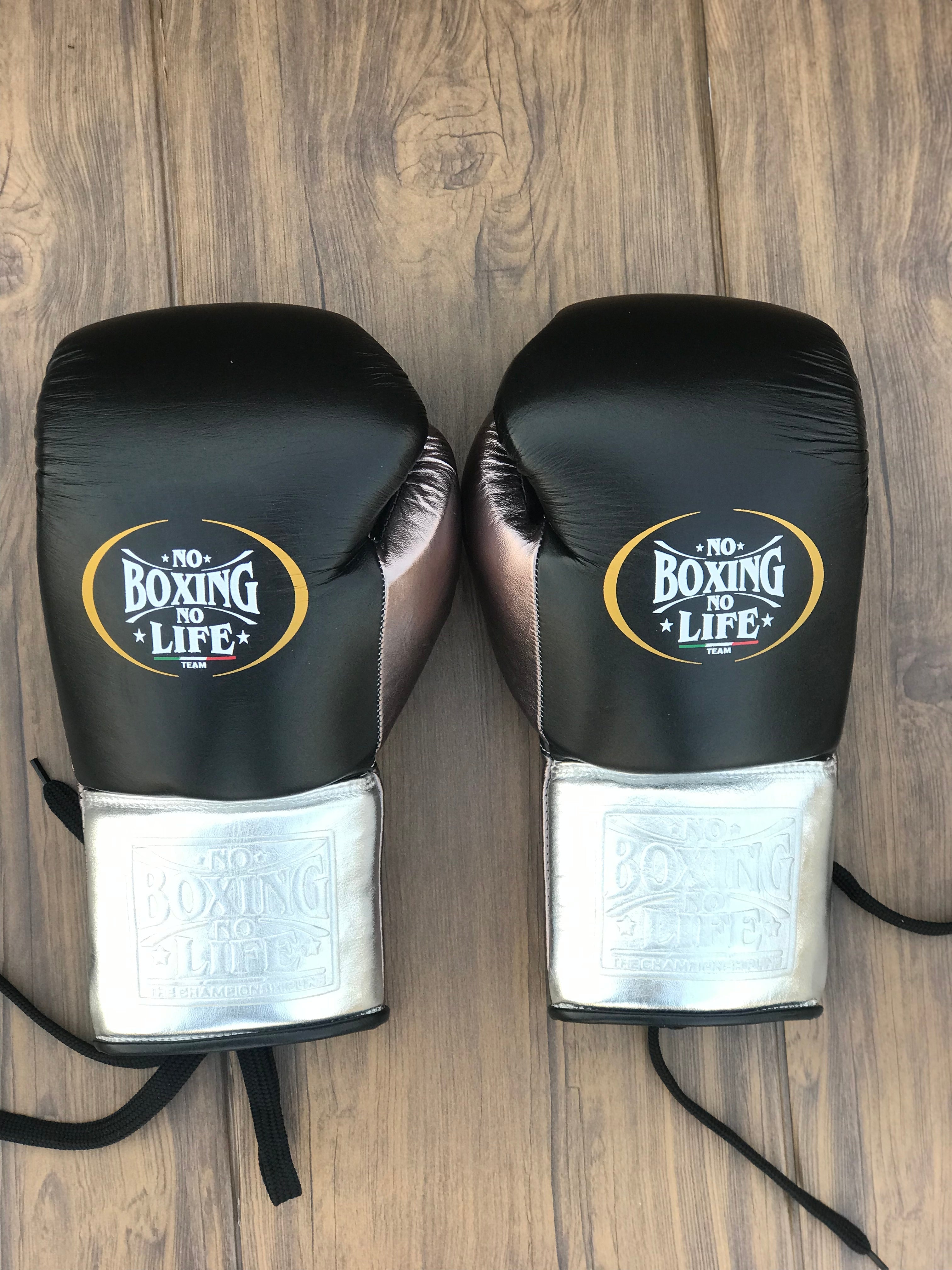 Customizable boxing glove, High Quality COPIES of Branded Gloves Black/Silver