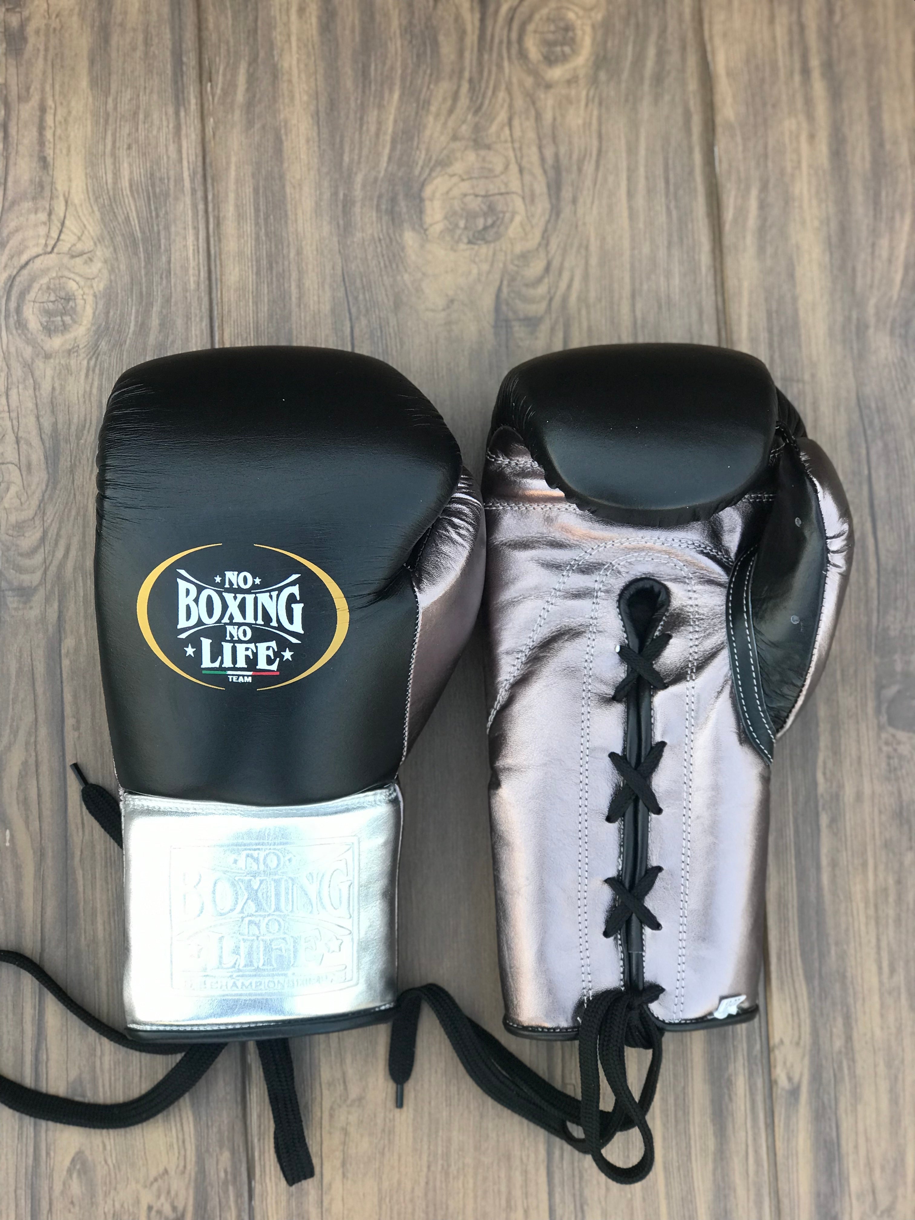 Customizable boxing glove, High Quality COPIES of Branded Gloves Black/Silver
