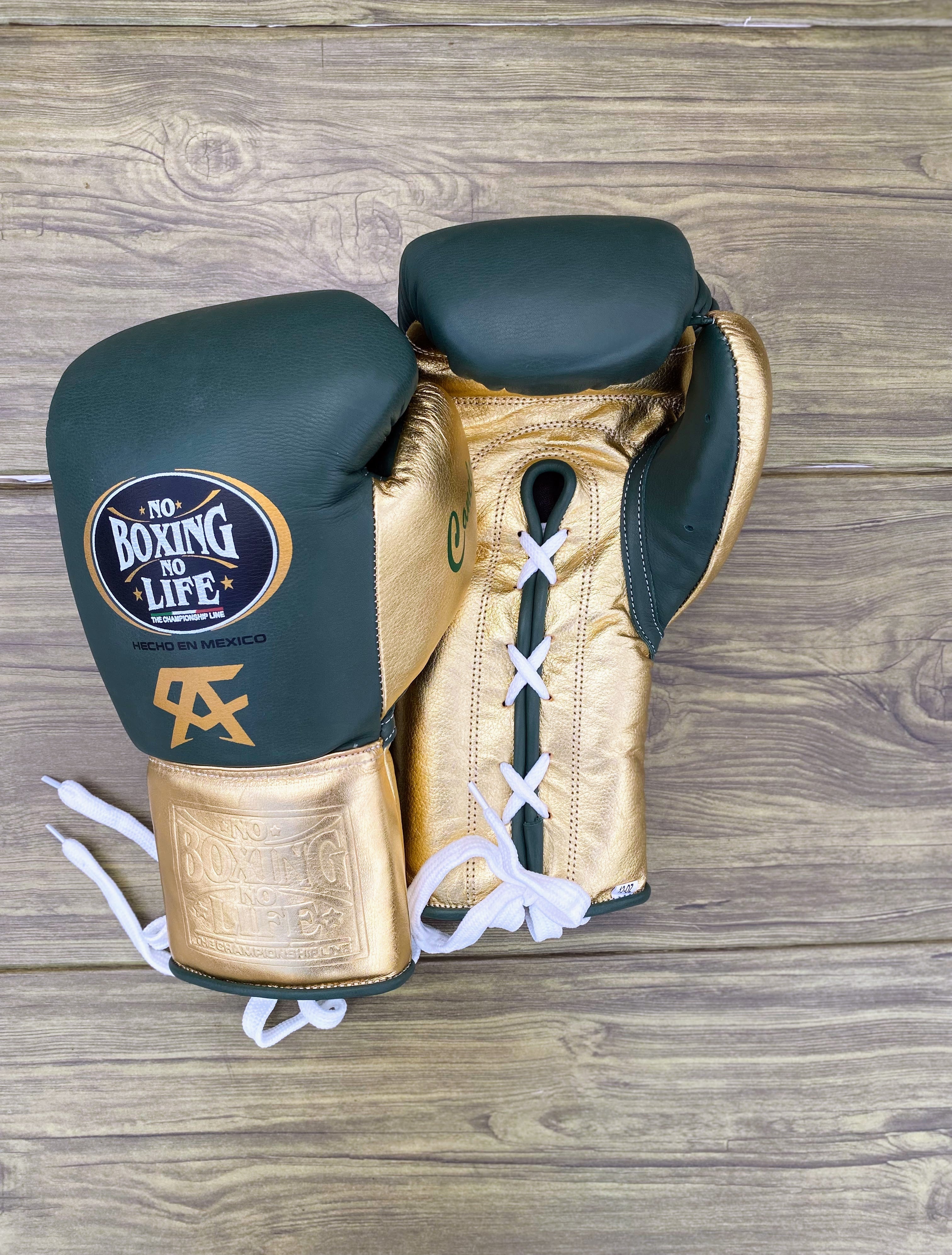 Customizable boxing glove, High Quality COPIES of Branded Gloves Green/Gold