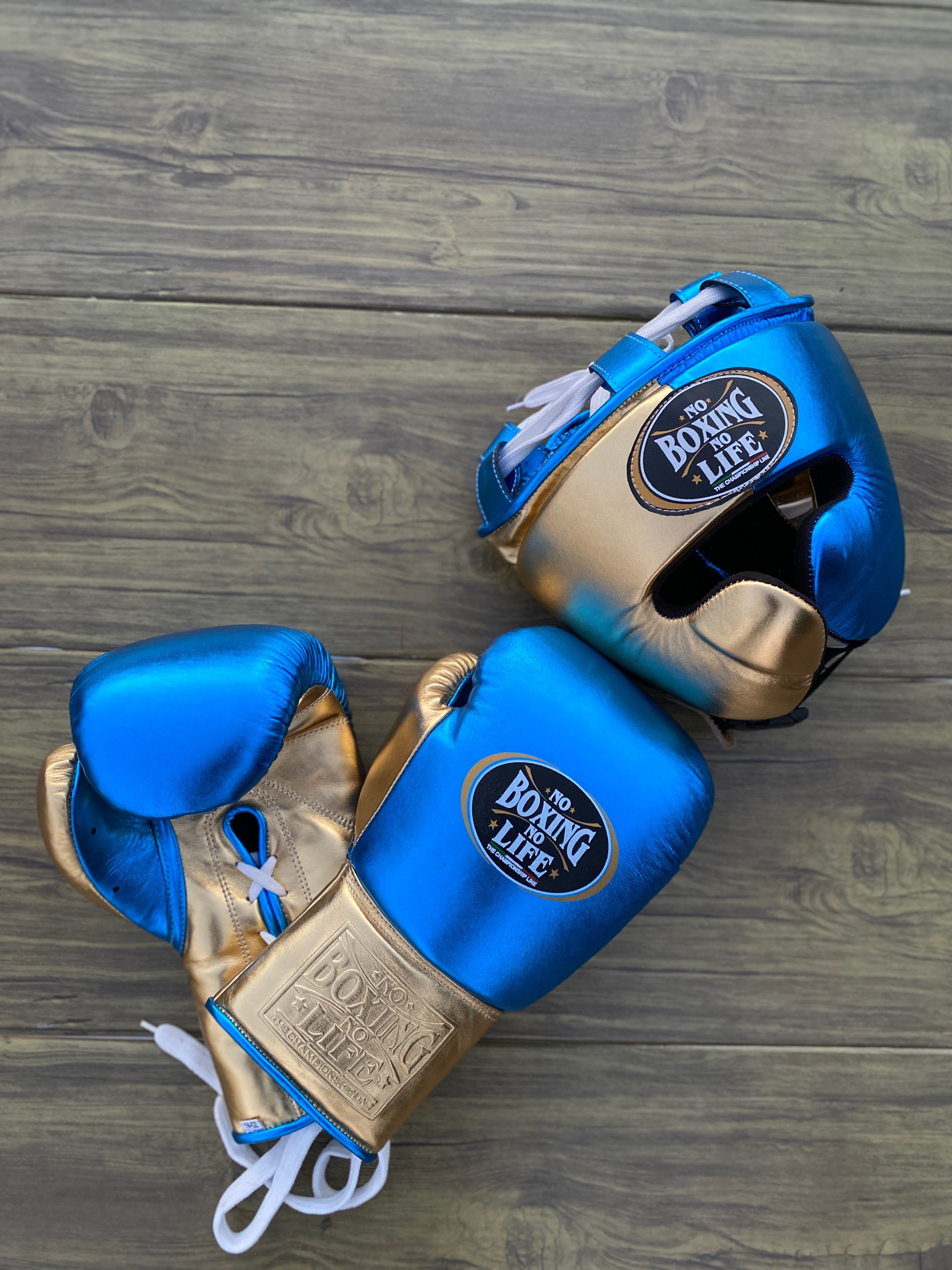 No Boxing No Life set, NBNL Gold/blue Boxing set, No Boxing No Life Head Guard