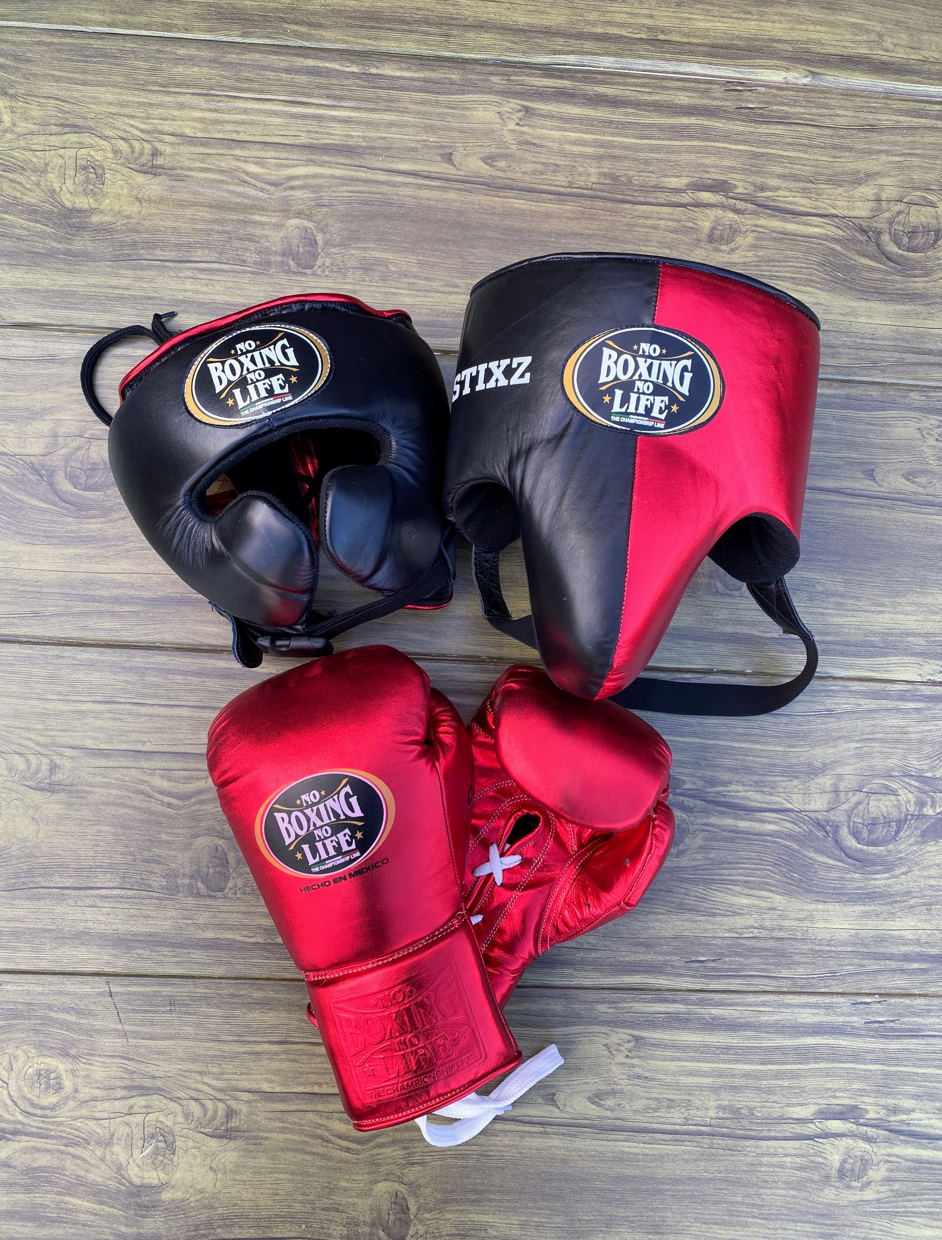 No Boxing No Life set, NBNL Black/Red Boxing set, No Boxing No Life Head Guard