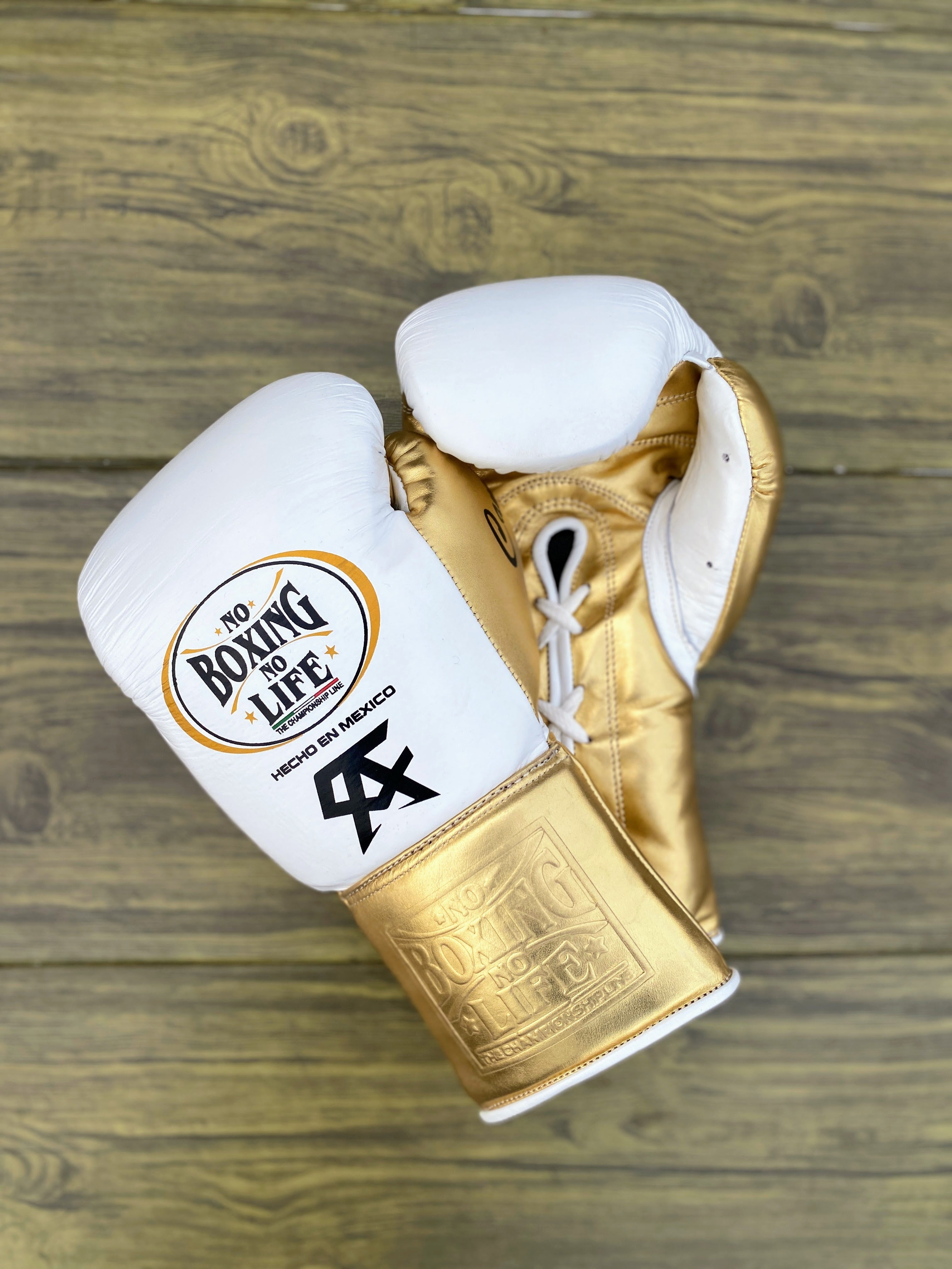 Customizable boxing glove, High Quality COPIES of Branded Gloves White/Gold