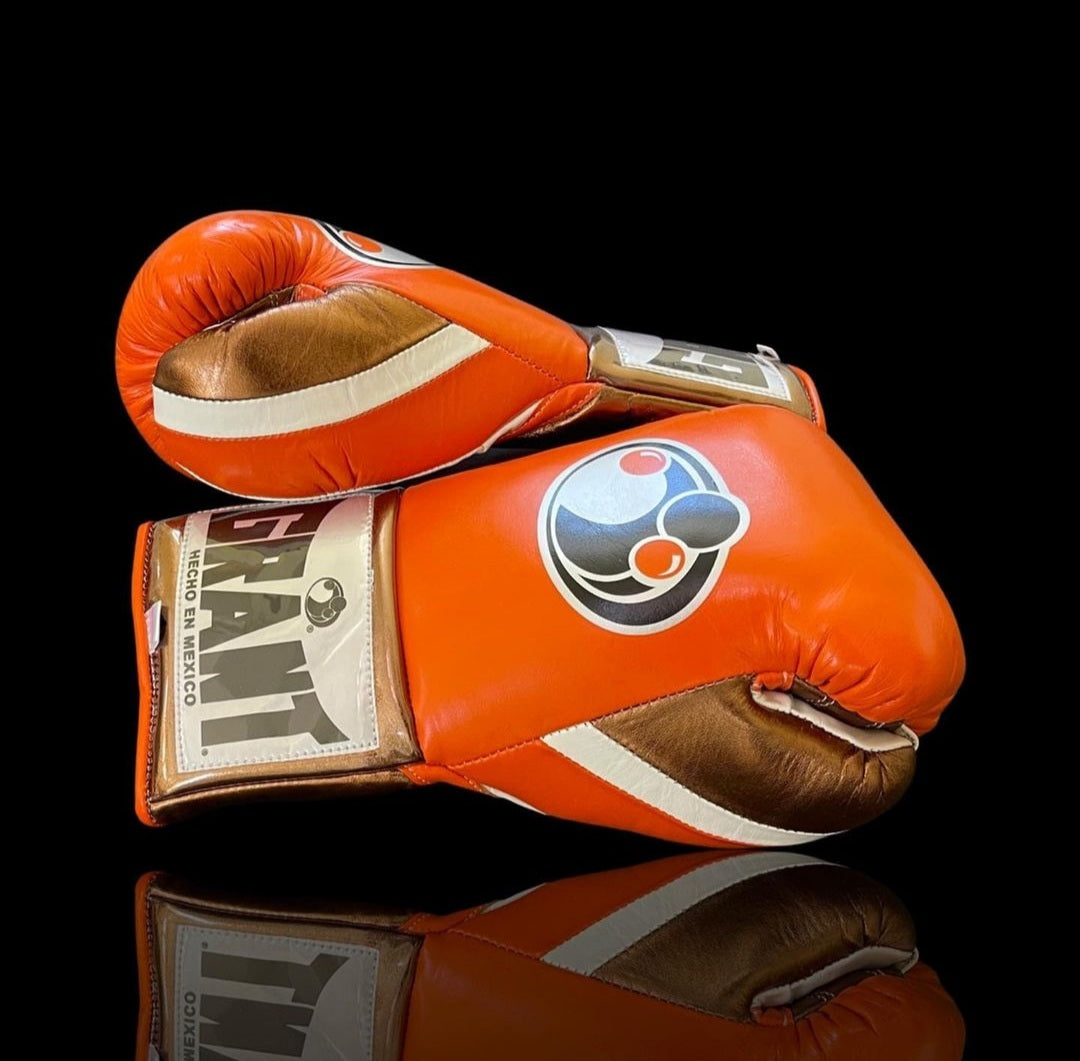 Customizable boxing glove, High Quality COPIES of Branded Gloves Orange/Brown