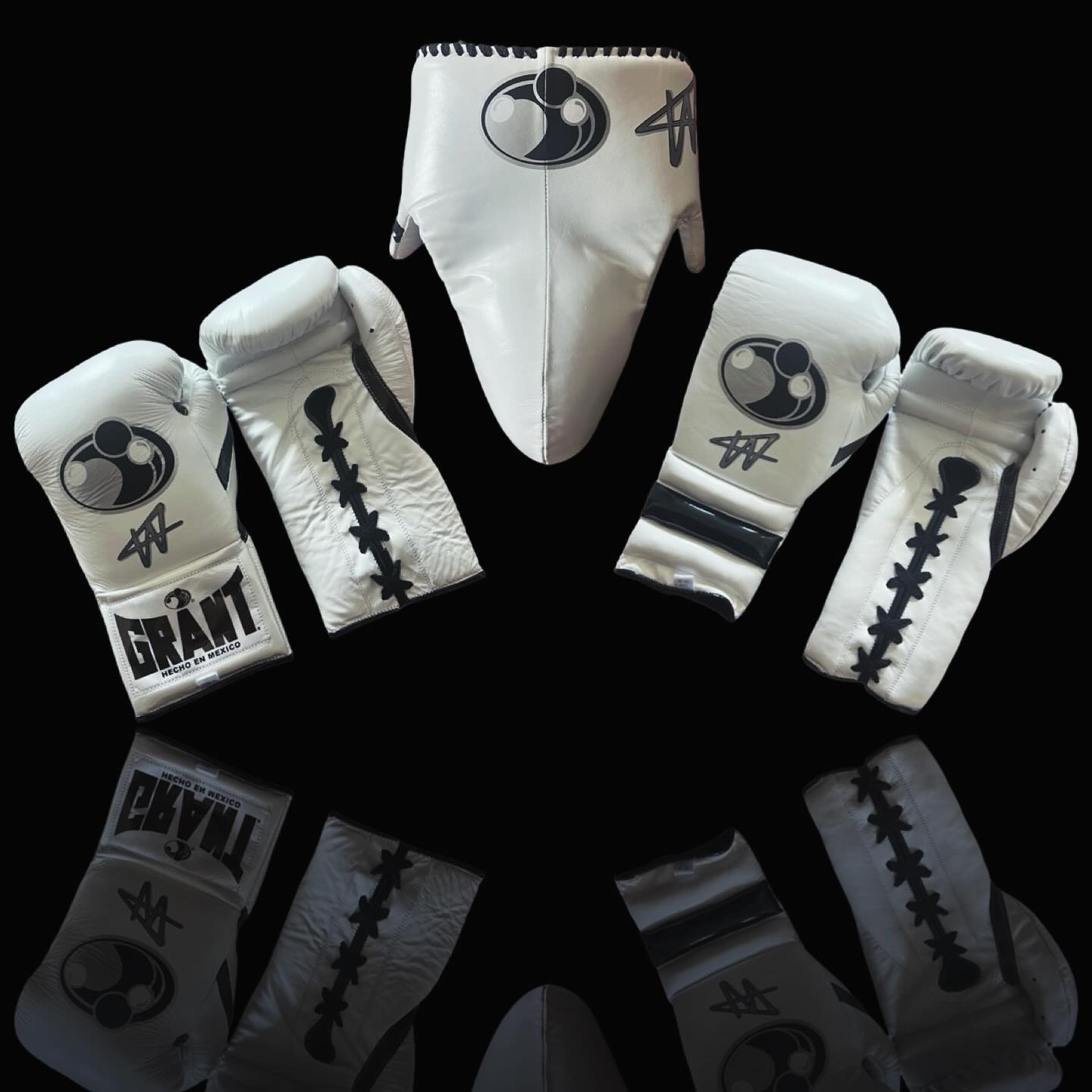 Boxing Gloves Set, White Boxing set, Boxing Head Guard